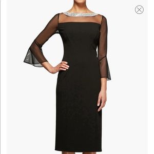Alex evening  Embellished Shift Cocktail Dress 12P